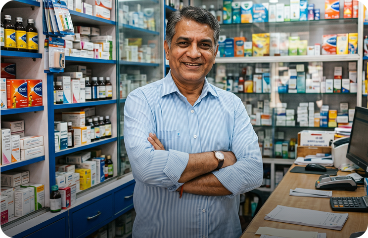 Pharmacist representing MSME Urban Loans customer base